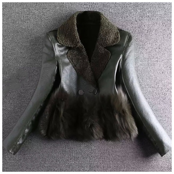 MELEESE Fur Vegan Leather Jacket - Picture 4 of 8